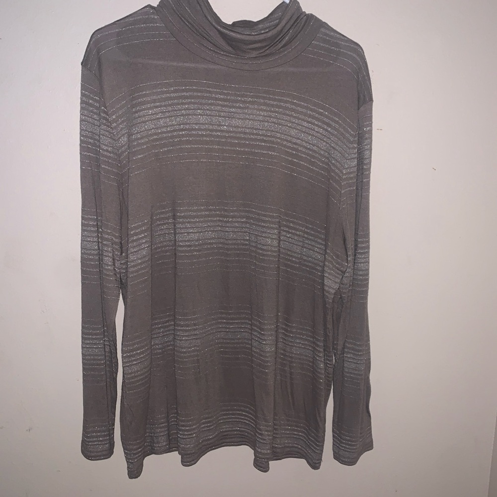 VTG Talbots Metallic Striped Long Sleeve Size 1X